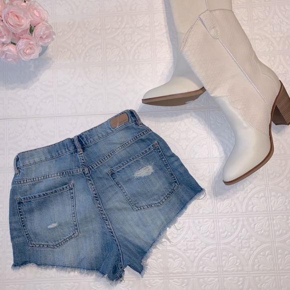 Distressed High Waist Festival Denim Shorts - Picture 2 of 3